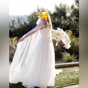 Veil wedding cape ivory